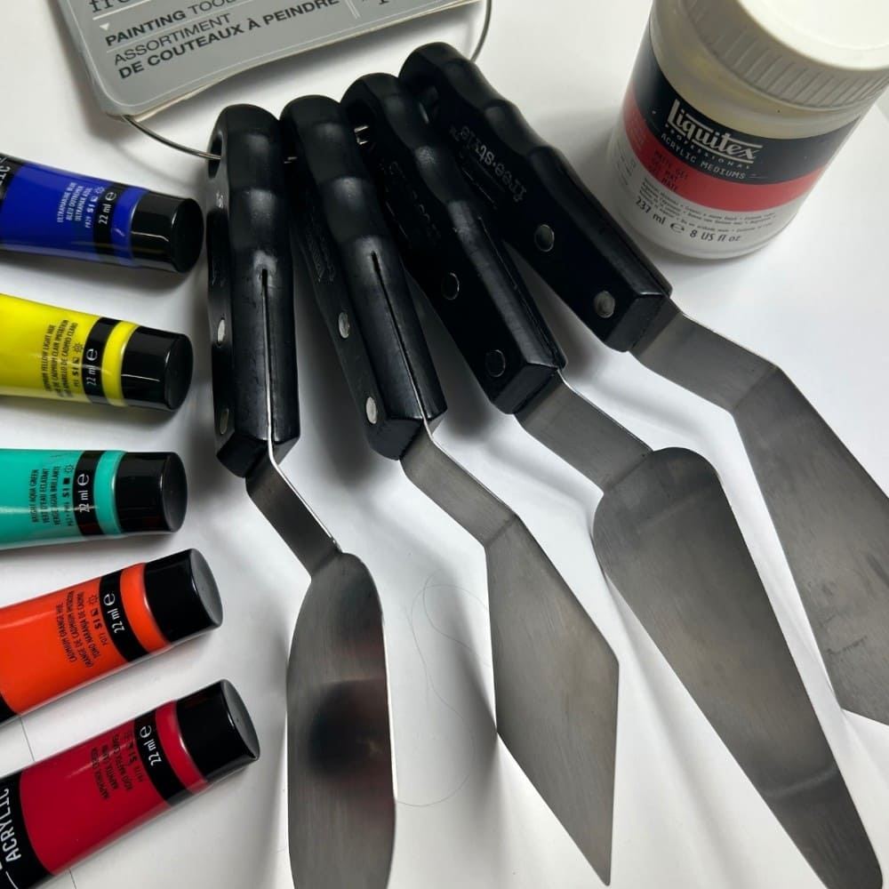 espátulas de aço para pintura free style liquitex 4 modelos