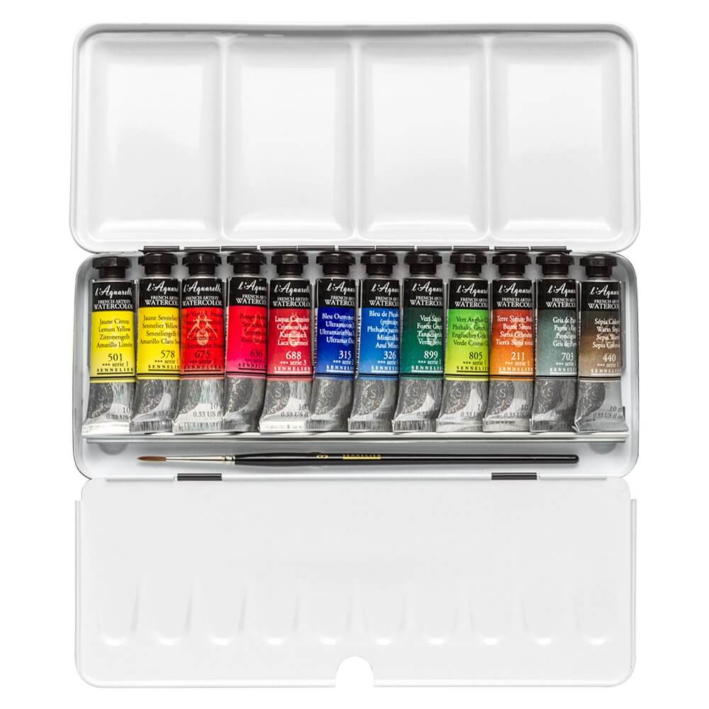 Tinta Aquarela Sennelier L'Aquarelle Extra Fine Bisnaga 12 Cores