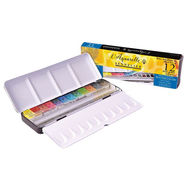 Tinta Aquarela Sennelier L'Aquarelle Extra Fine Pastilha 12 Cores