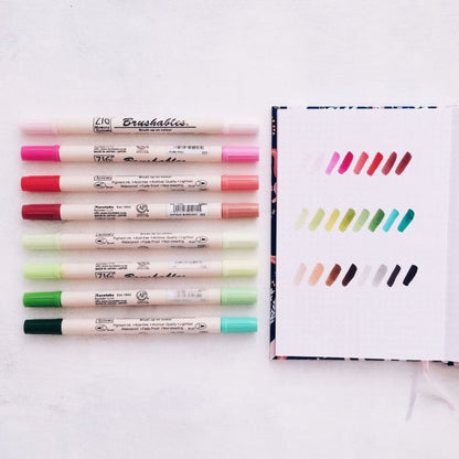 Estojo Caneta Brushables Kuretake Bright 6 Unidades