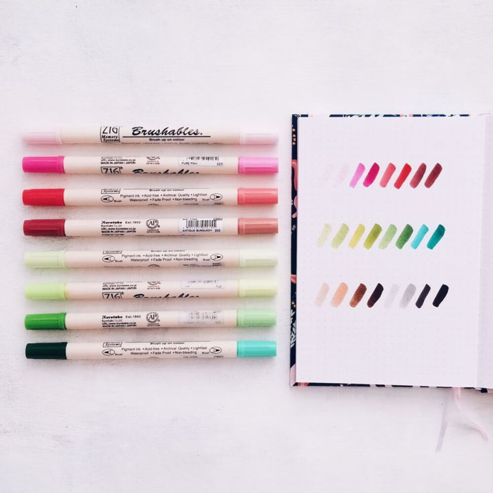 Estojo Caneta Brushables Kuretake Vivid 6 Unidades