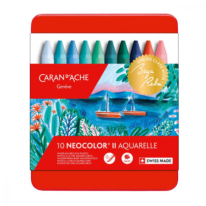 Giz Aquarelável Neocolor II Caran D’Ache 10 Cores Cold Edição Limitada Beya Rebai