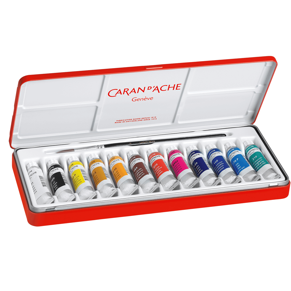 Tinta Gouache Studio Caran d'Ache 12 Cores Tubos