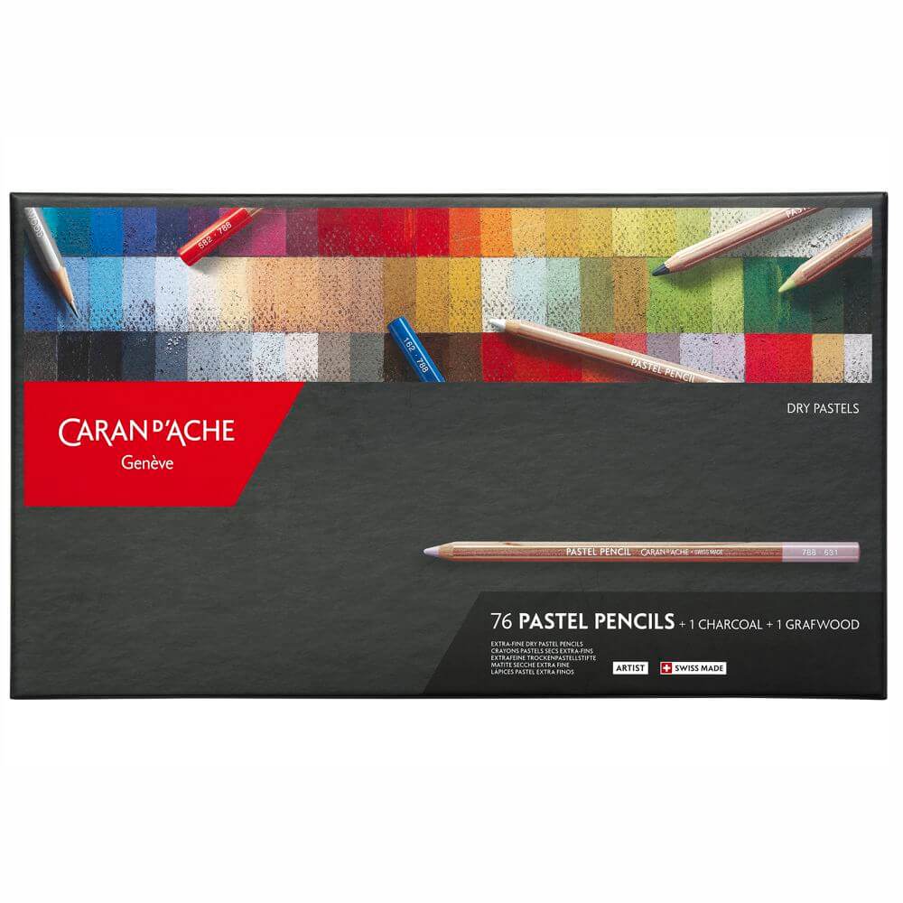 Lápis Pastel Seco Caran D'Ache 76 Cores