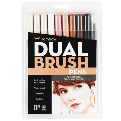 Caneta Pincel Dual Brush Tombow 10 Cores Retrato