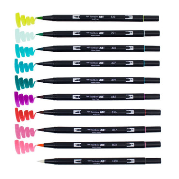  Caneta Pincel Dual Brush Tombow 10 Cores Tropicais
