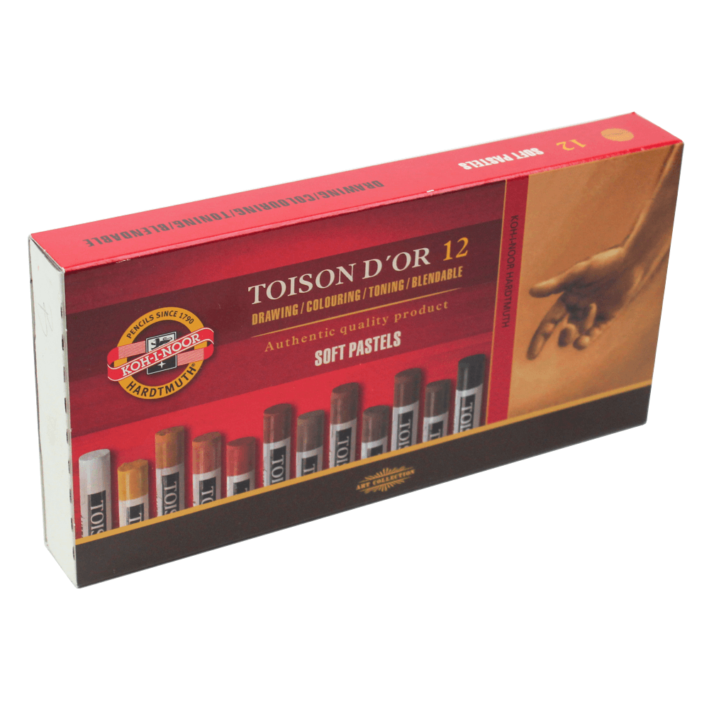 Pastel Seco Koh-I-Noor 12 Cores Tons de Marrom