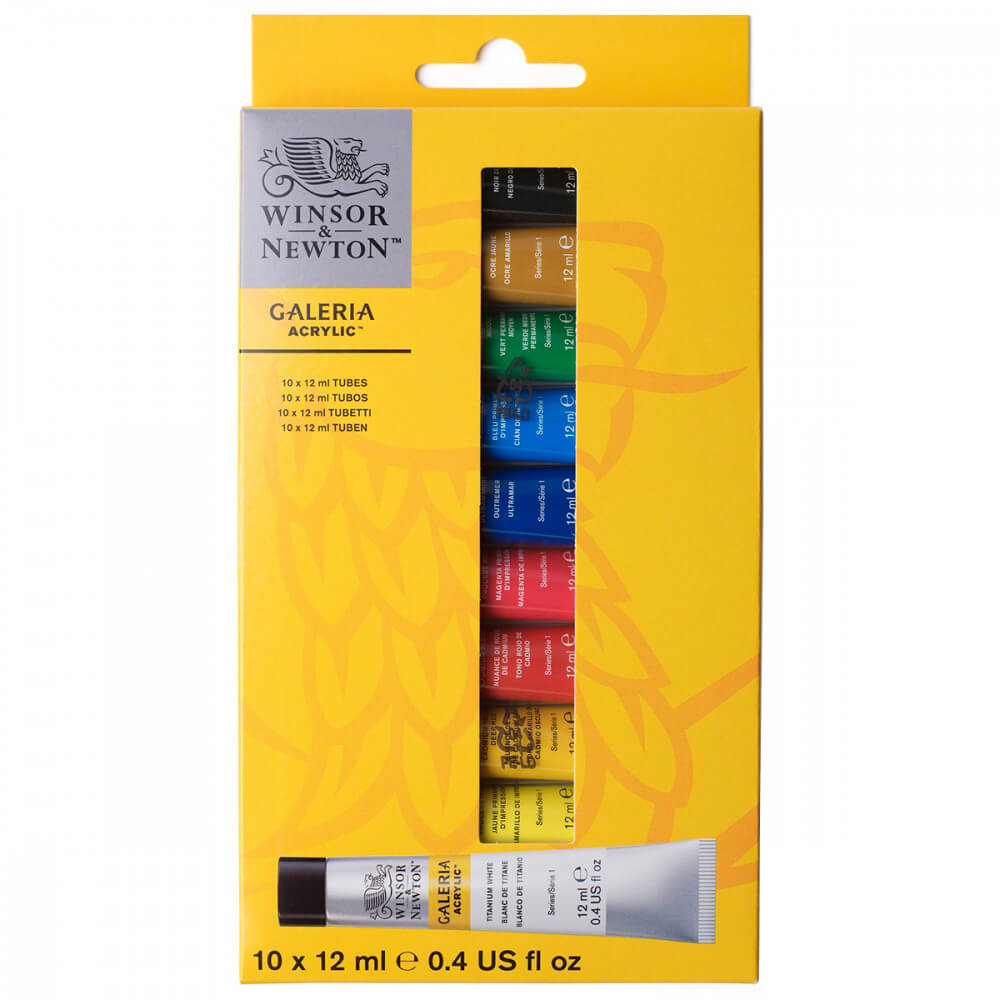 Estojo Tinta Acrílica Galeria Winsor & Newton 12ml 10 Cores