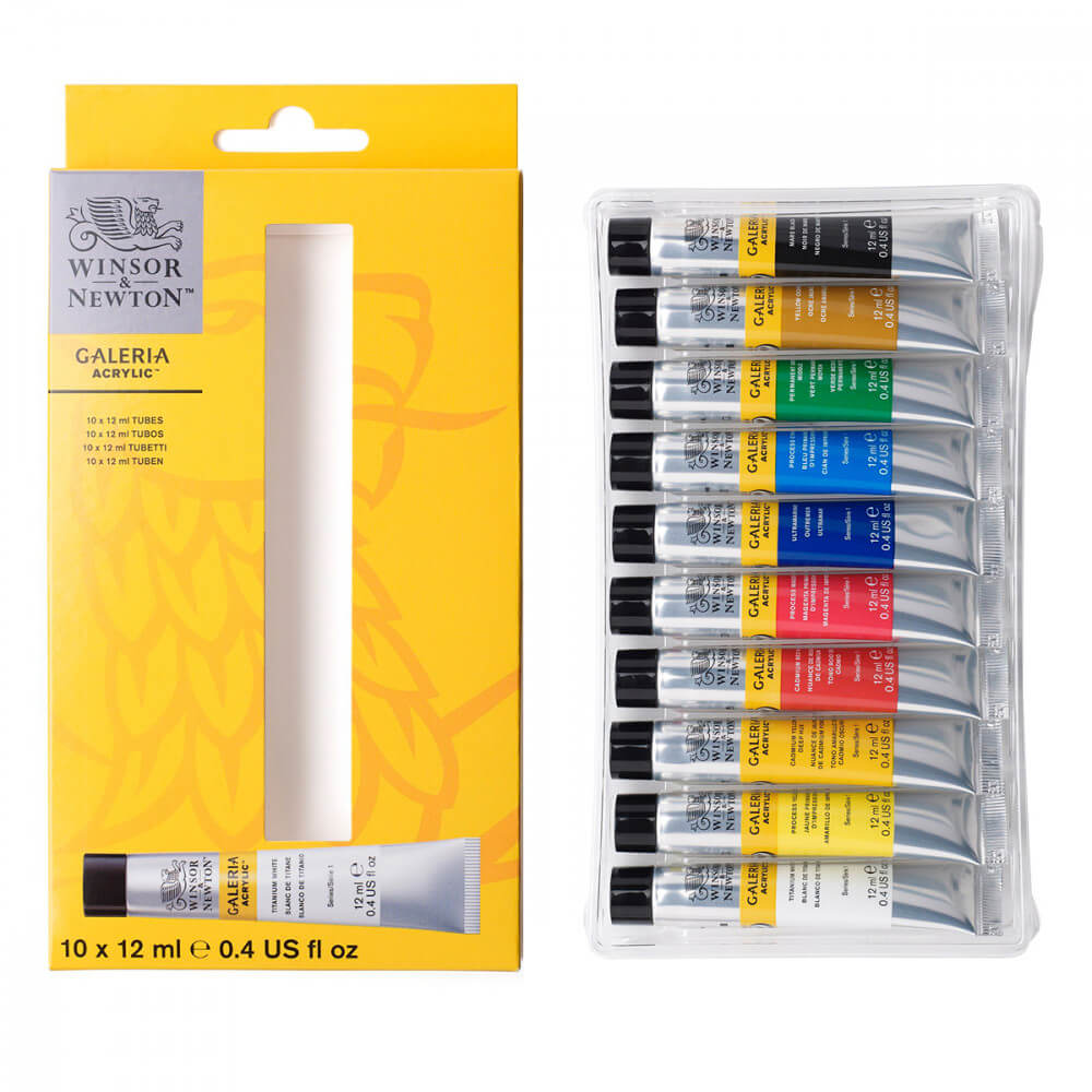 Estojo Tinta Acrílica Galeria Winsor & Newton 12ml 10 Cores