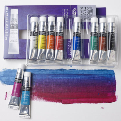Estojo Tinta Óleo Solúvel em Água Winsor & Newton Artisan 12ml 10 Cores