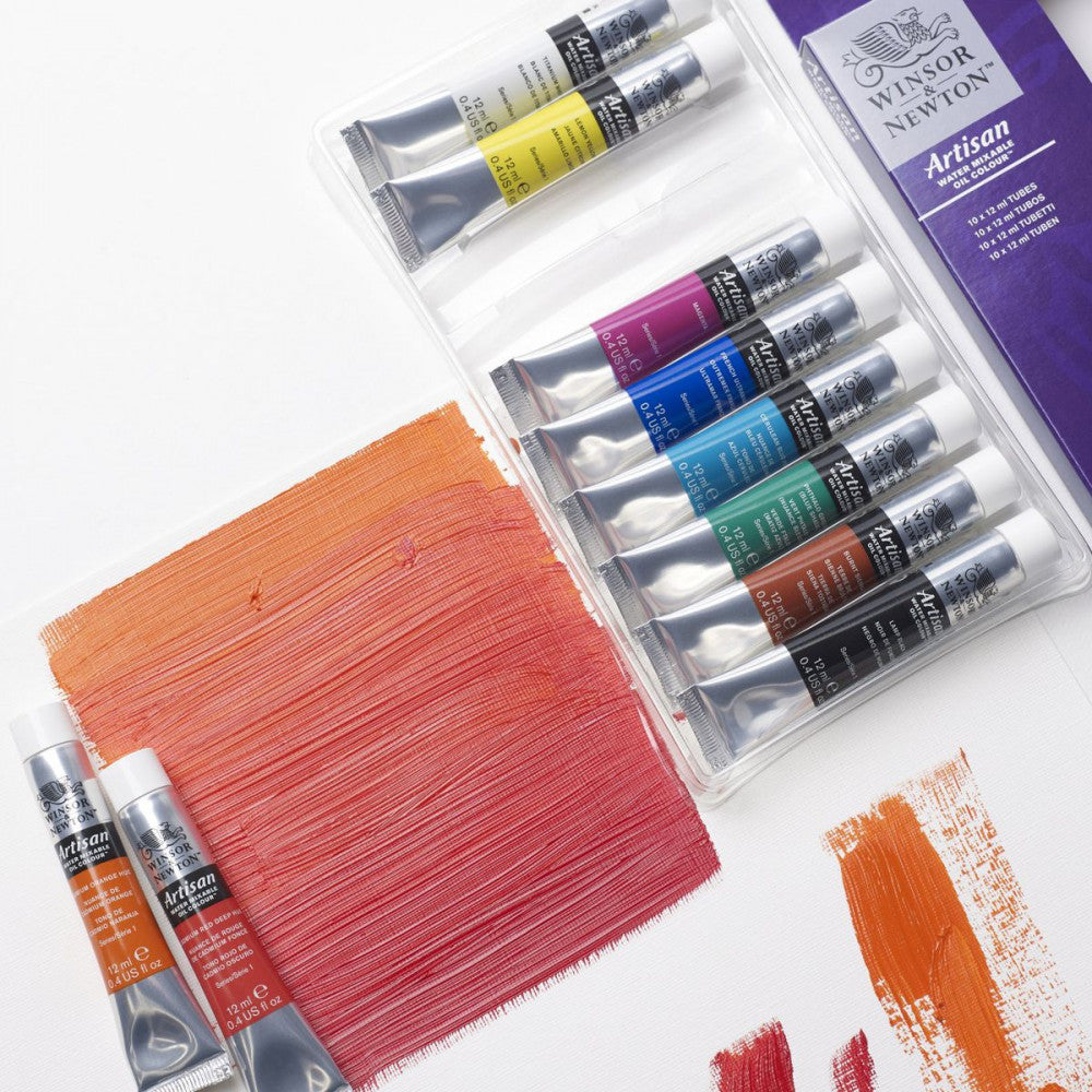 Estojo Tinta Óleo Solúvel em Água Winsor & Newton Artisan 12ml 10 Cores