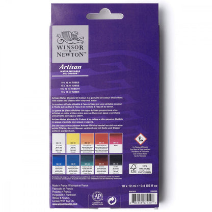 Estojo Tinta Óleo Solúvel em Água Winsor & Newton Artisan 12ml 10 Cores
