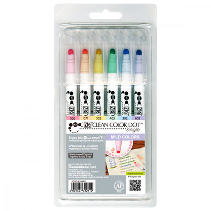 Estojo Zig Single Kuretake Mild Colors 6 Unidades