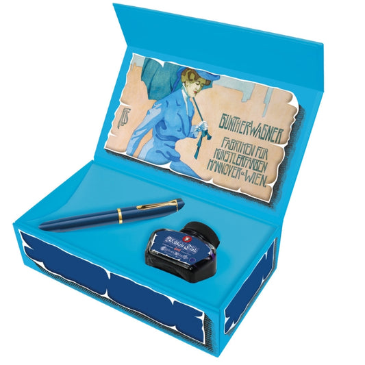 Estojo Caneta Tinteiro Pelikan M120 Iconic Blue Pena M
