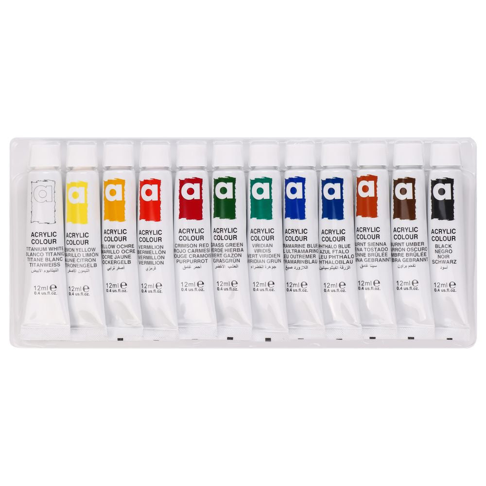 Estojo Tinta Acrílica Sinoart 12 Cores