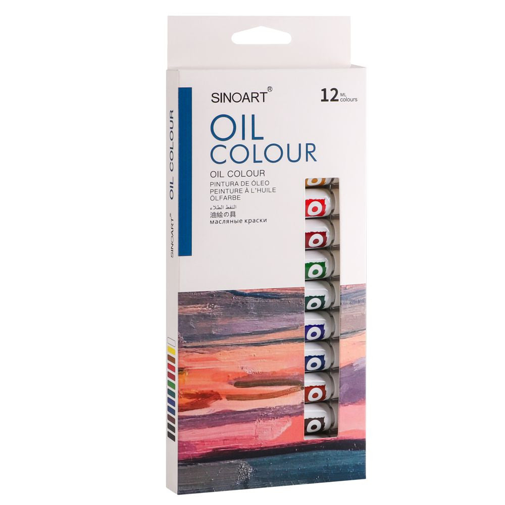 Estojo Tinta Óleo Sinoart 12 Cores 