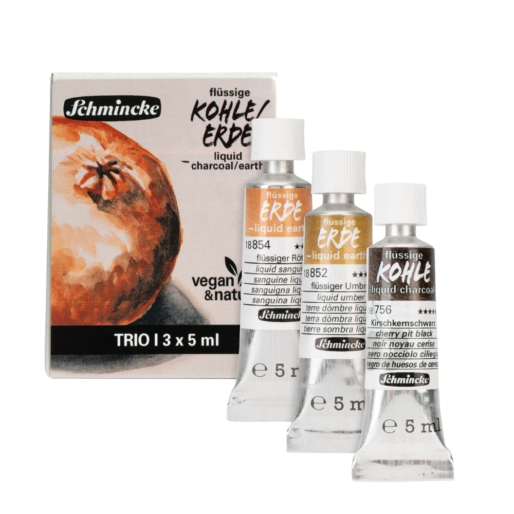 Conjunto Carvão / Terra Líquida Schmincke 5ml