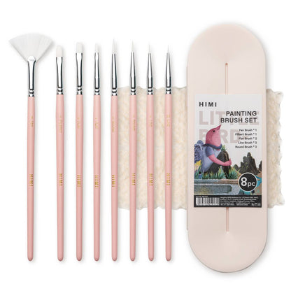 Kit De Pincéis Rosa Himi Para Guache 8 Unidades
