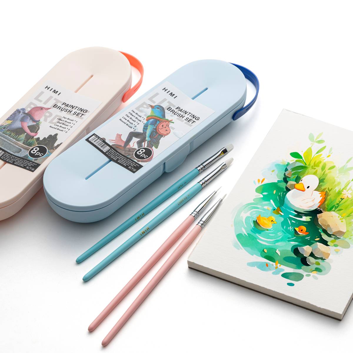Kit De Pincéis Azul Himi Para Guache 8 Unidades