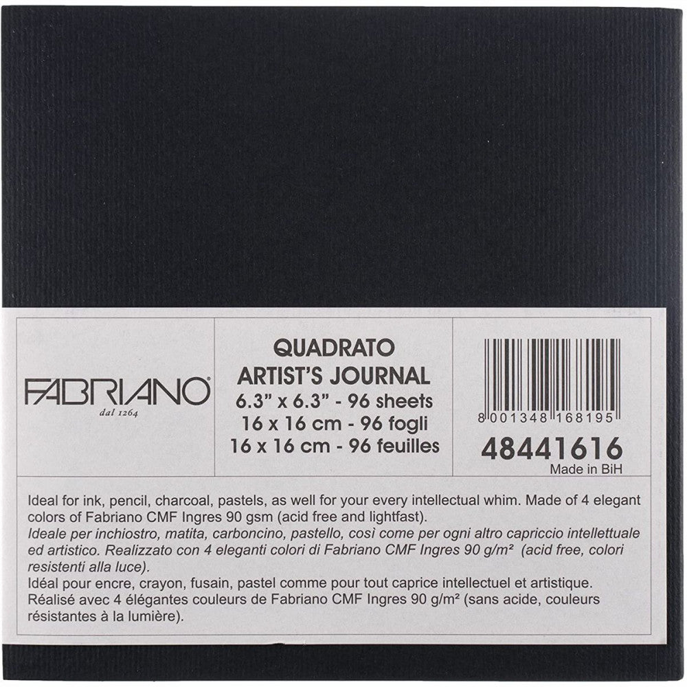 Caderno Artists Journal Fabriano 90g 16x16cm 96 Folhas