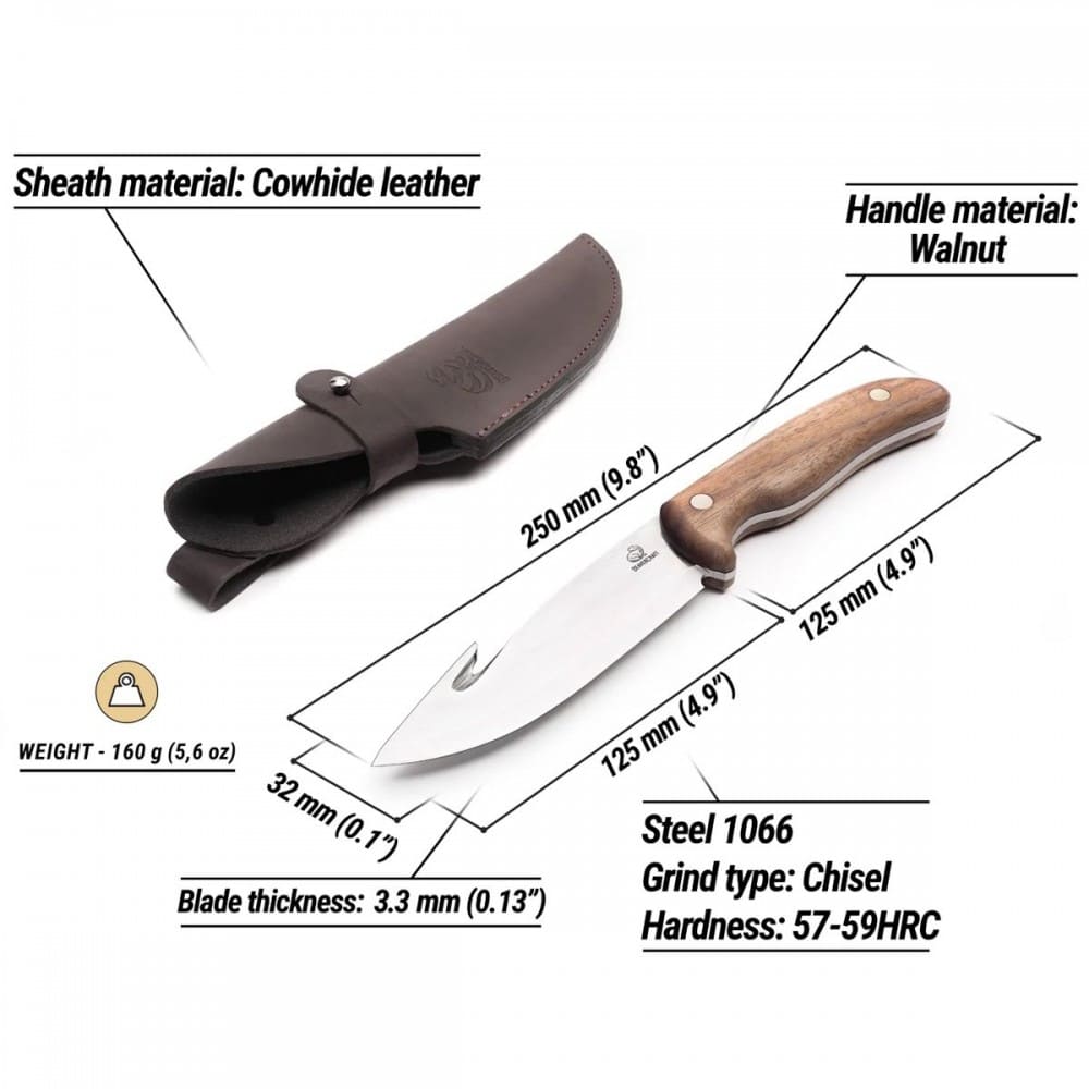 Faca Bushcraft Beavercraft Gutting Knife GTK1 em Aço Carbono