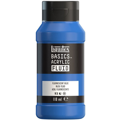 Tinta Acrílica Liquitex Basics Fluída 118ml Fluorescent Blue