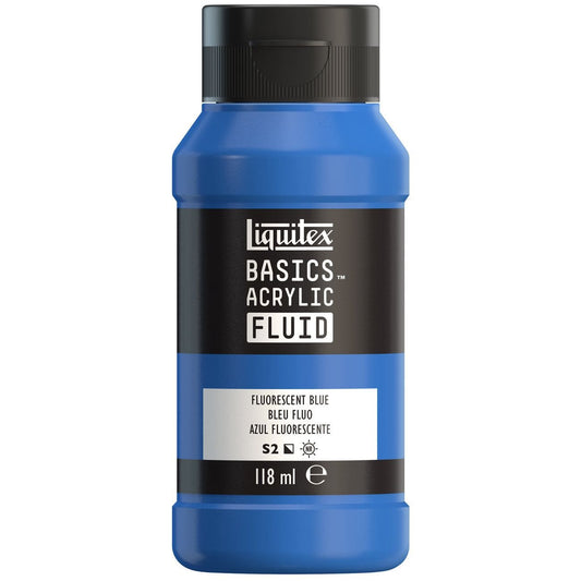 Tinta Acrílica Liquitex Basics Fluída 118ml Fluorescent Blue
