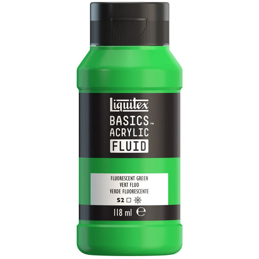 Tinta Acrílica Liquitex Basics Fluída 118ml Fluorescent Green