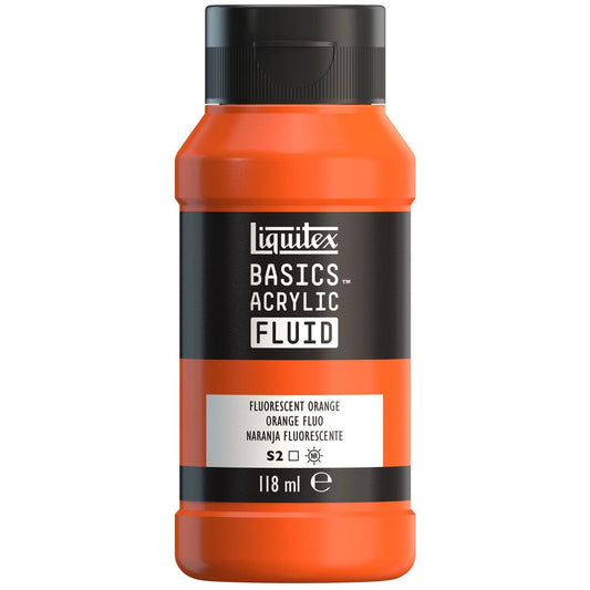 Tinta Acrílica Liquitex Basics Fluída 118ml Fluorescent Orange