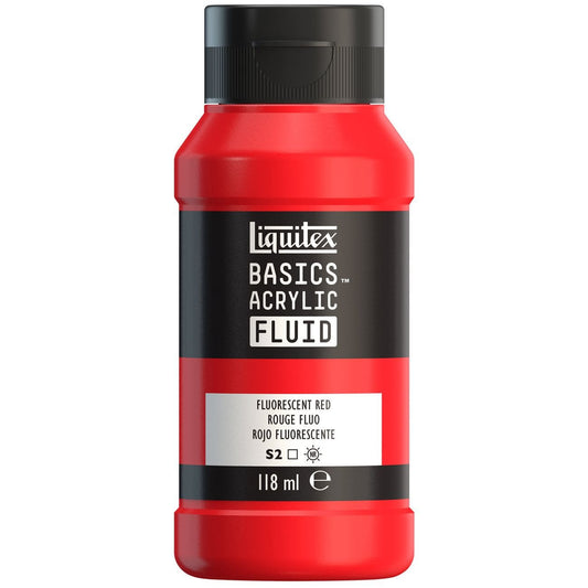 Tinta Acrílica Liquitex Basics Fluída 118ml Fluorescent Red