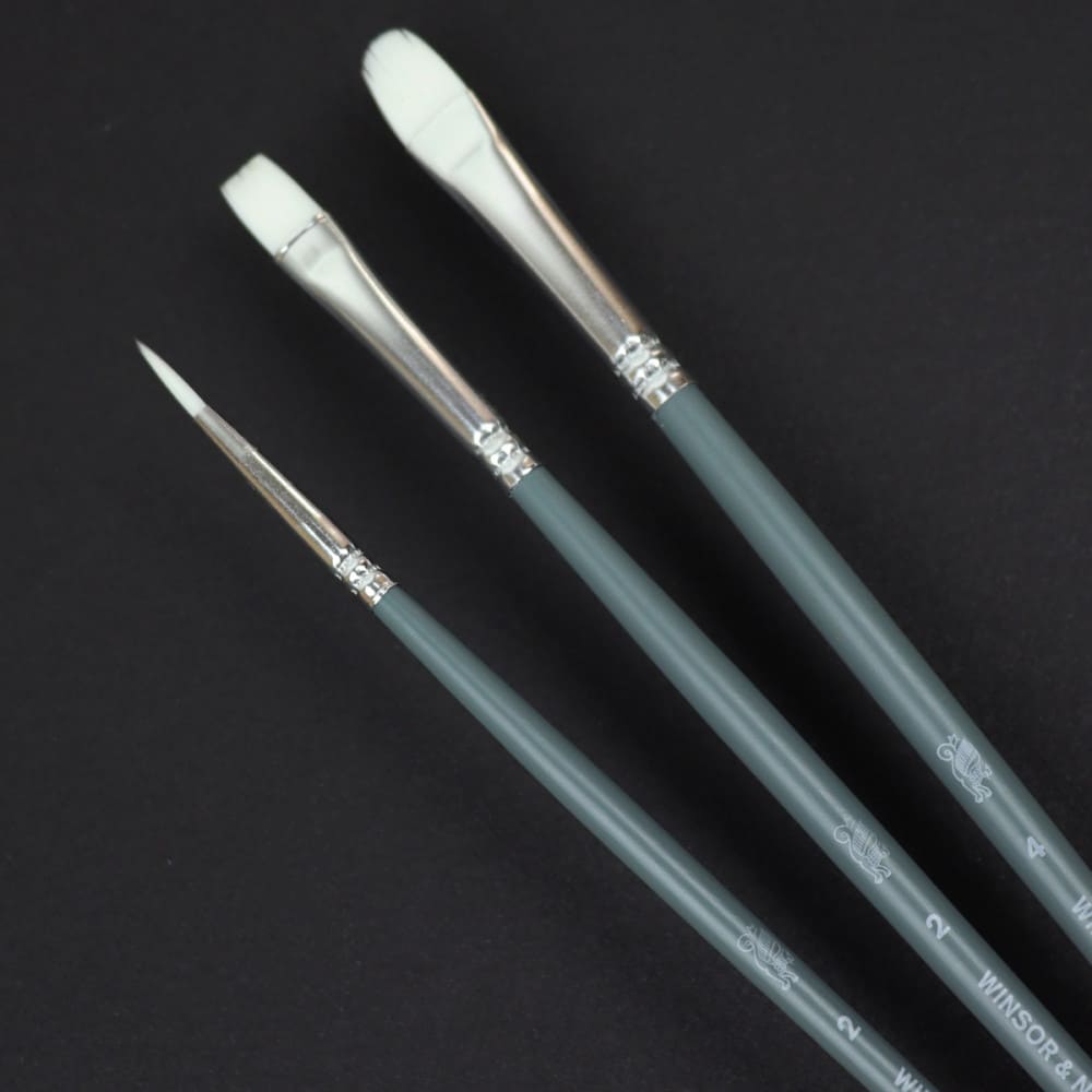 Kit Pincéis Winsor & Newton Foundation Sortidos Acrílico 3 Unidades