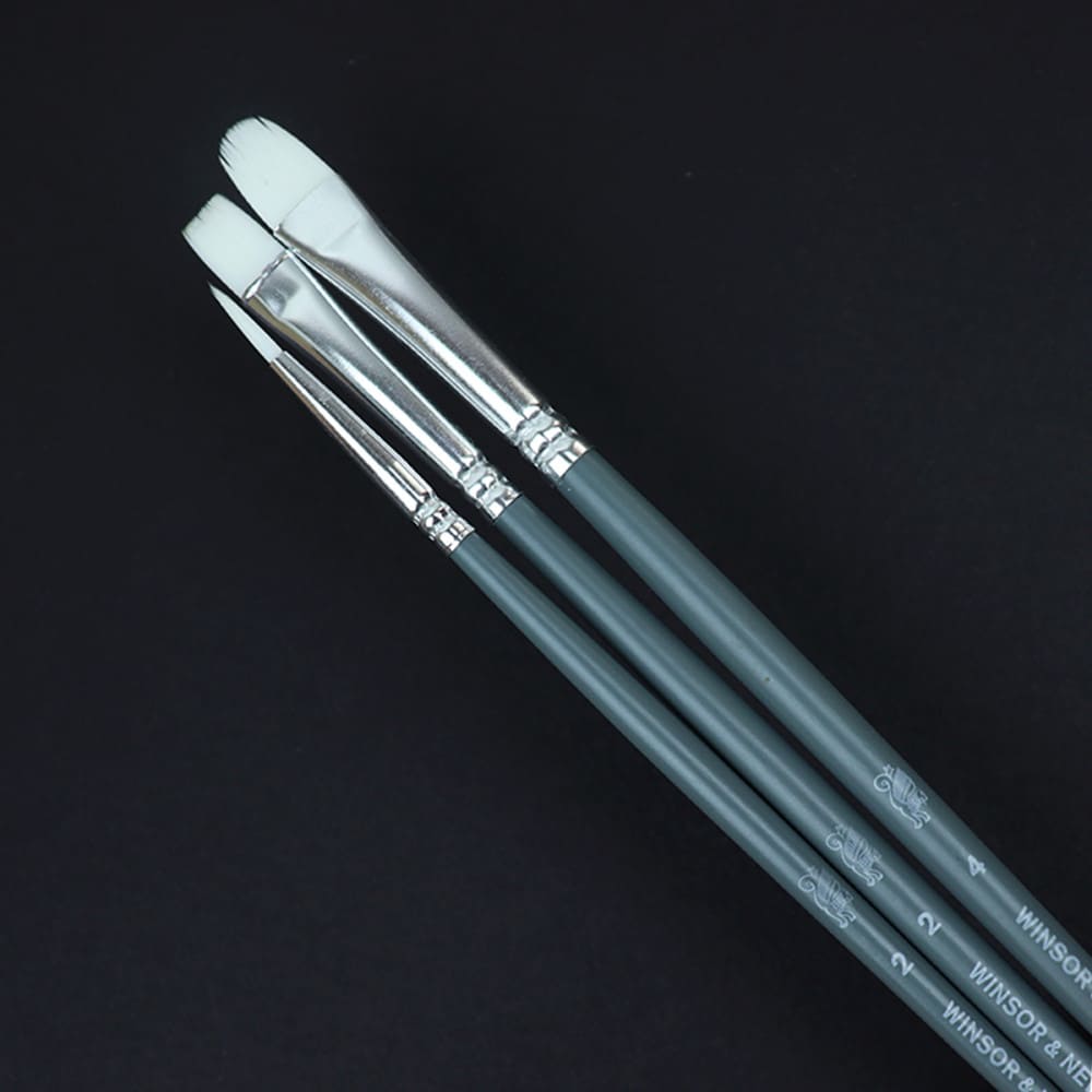 Winsor&Newton - Foundation 4 Pennelli Acquarello - Round 3,5 - Filbert 2 - Flat 4 Winsor&Newton - Foundation 4 Pennelli Acquarello - Round 3,5 - Filbert 2 - Flat 4