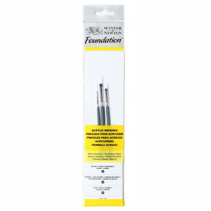 Kit Pincéis Winsor & Newton Foundation Sortidos Acrílico 3 Unidades