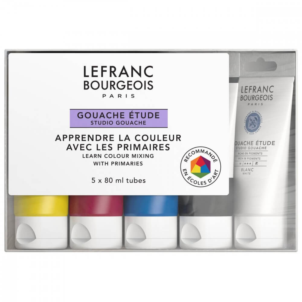 Estojo Tinta Guache Lefranc & Bourgeois Studuio 80ml 5 Cores