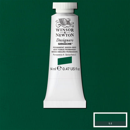 Tinta Guache Winsor & Newton Designers 14ml S2 482 Permanent Green Deep