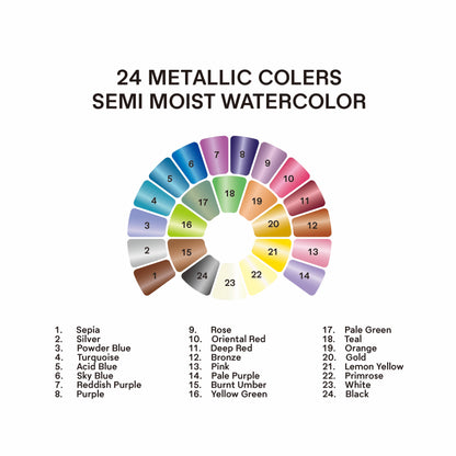 Aquarela Himi 24 Cores Metálicas
