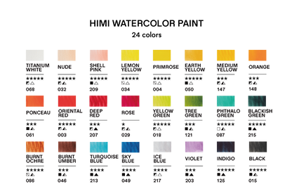 Conjunto Completo Aquarela Himi 24 Cores + 19 Acessórios