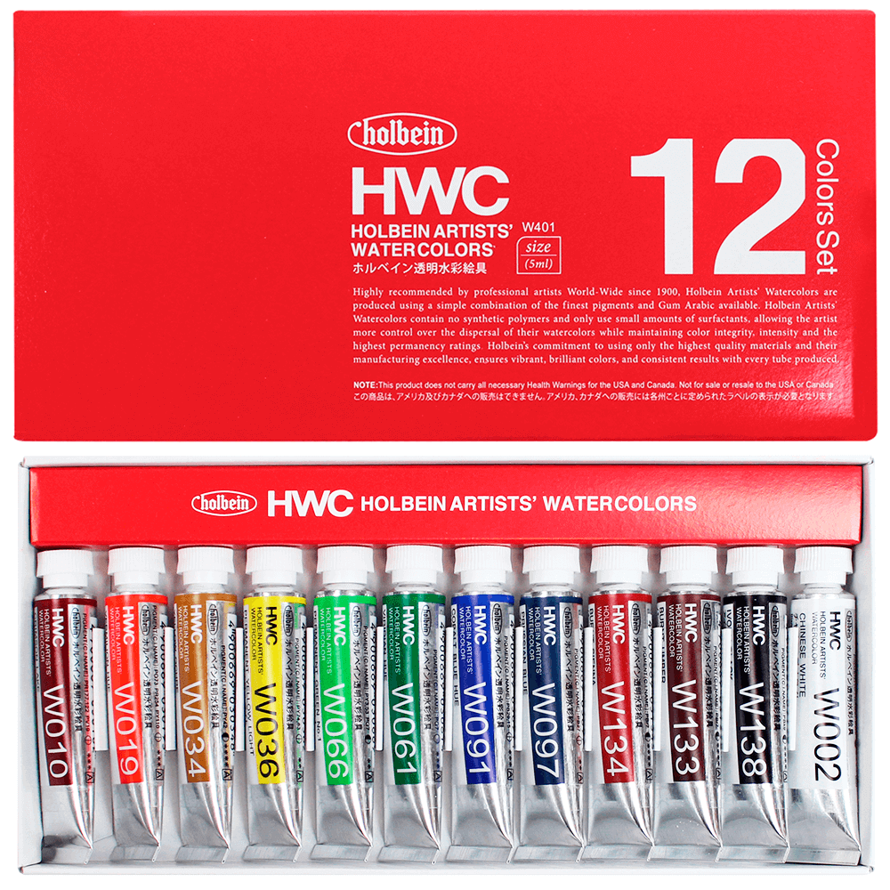 Aquarela Holbein em Bisnaga 12 Cores