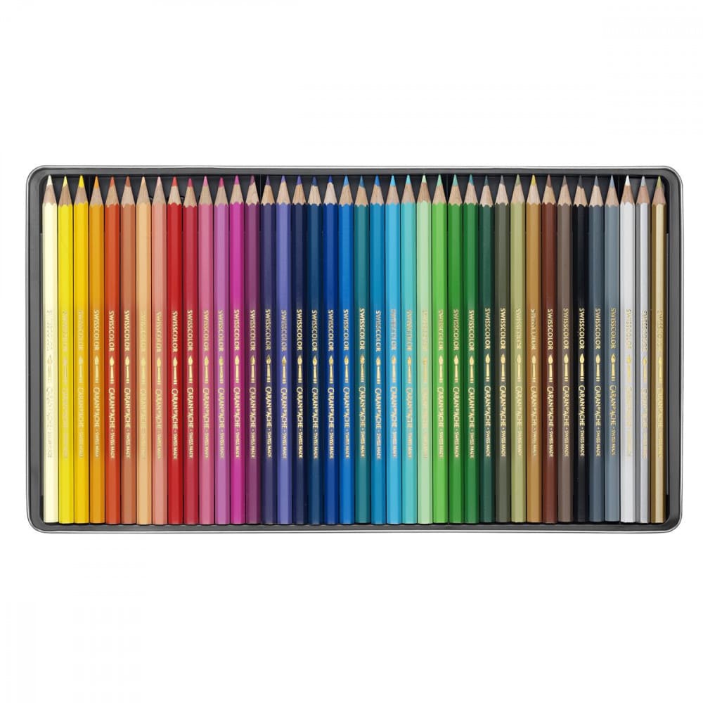 Lápis Aquarelável Swisscolor Caran D'Ache 40 Cores