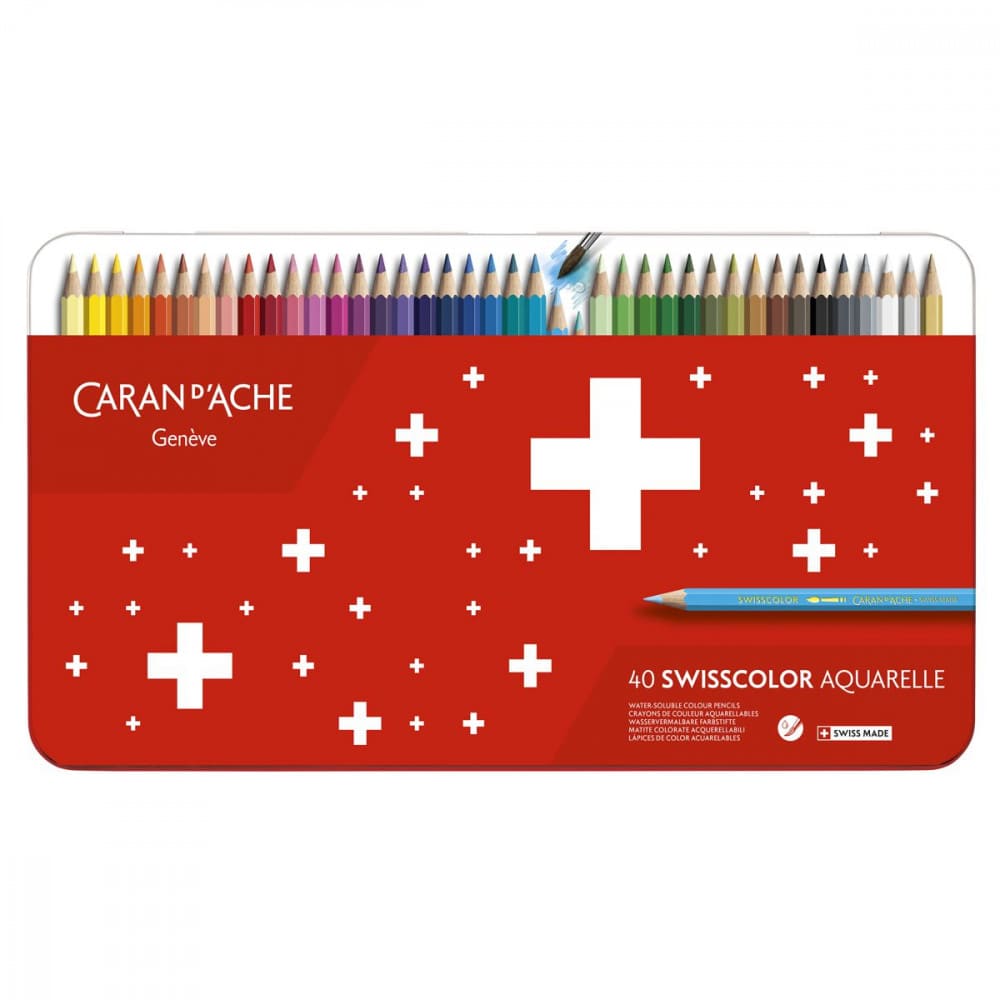 Lápis Aquarelável Swisscolor Caran D'Ache 40 Cores
