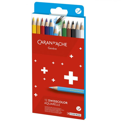 Lápis Aquarelável Swisscolor Caran D'Ache 12 Cores Cardboard