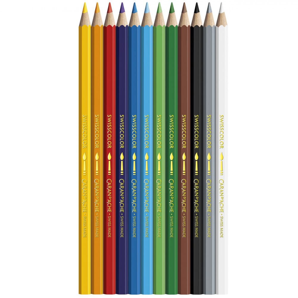 Lápis Aquarelável Swisscolor Caran D'Ache 12 Cores Cardboard