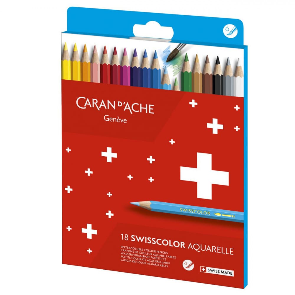 Lápis Aquarelável Swisscolor Caran D'Ache 18 Cores Cardboard