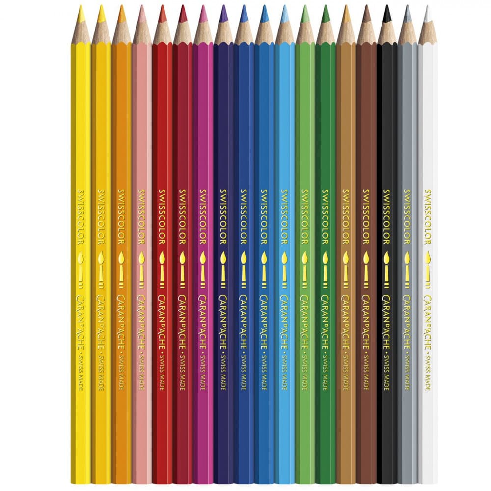 Lápis Aquarelável Swisscolor Caran D'Ache 18 Cores Cardboard