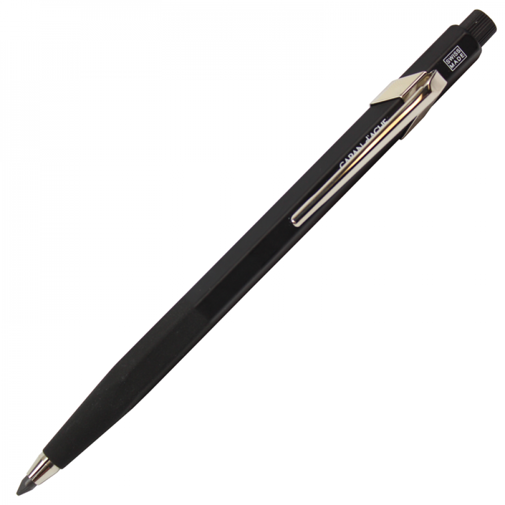 Lapiseira Caran D’Ache 3.0mm Apontador Preto Empunhadura Porosa