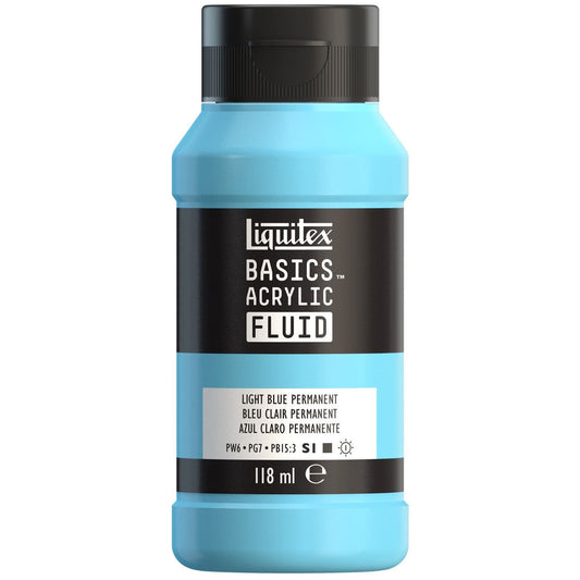 Tinta Acrílica Liquitex Basics Fluída 118ml Light Blue Permanent 