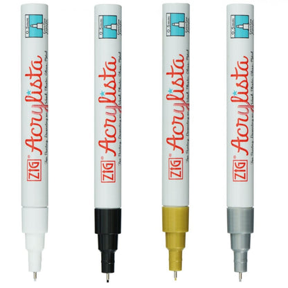 Marcador Artístico Zig Acrylista Kuretake 04 Cores PAC-10/4V