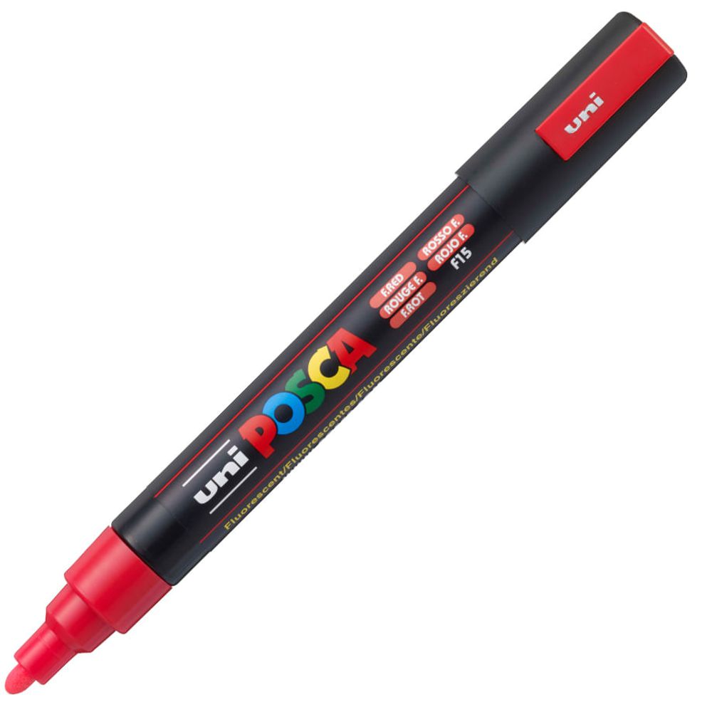 Caneta Posca Uni Ball PC-5M Vermelho Fluorescente