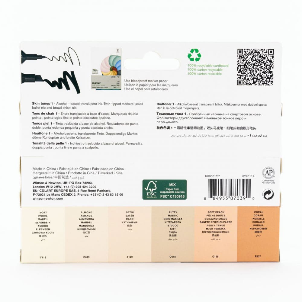 Marcador Promarker 06 Tons de Pele Set 1 Winsor & Newton