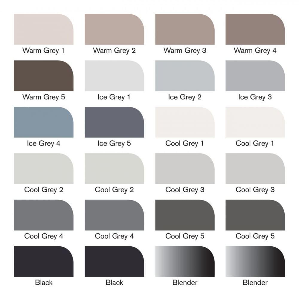 Marcador Promarker Designer 24 Tons de Cinza e Preto Winsor & Newton